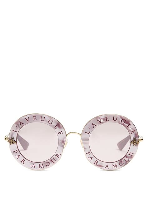 lunette gucci aveugle par amour|GUCCI Metal L'Aveugle Par Amour Round Frame Sunglasses.